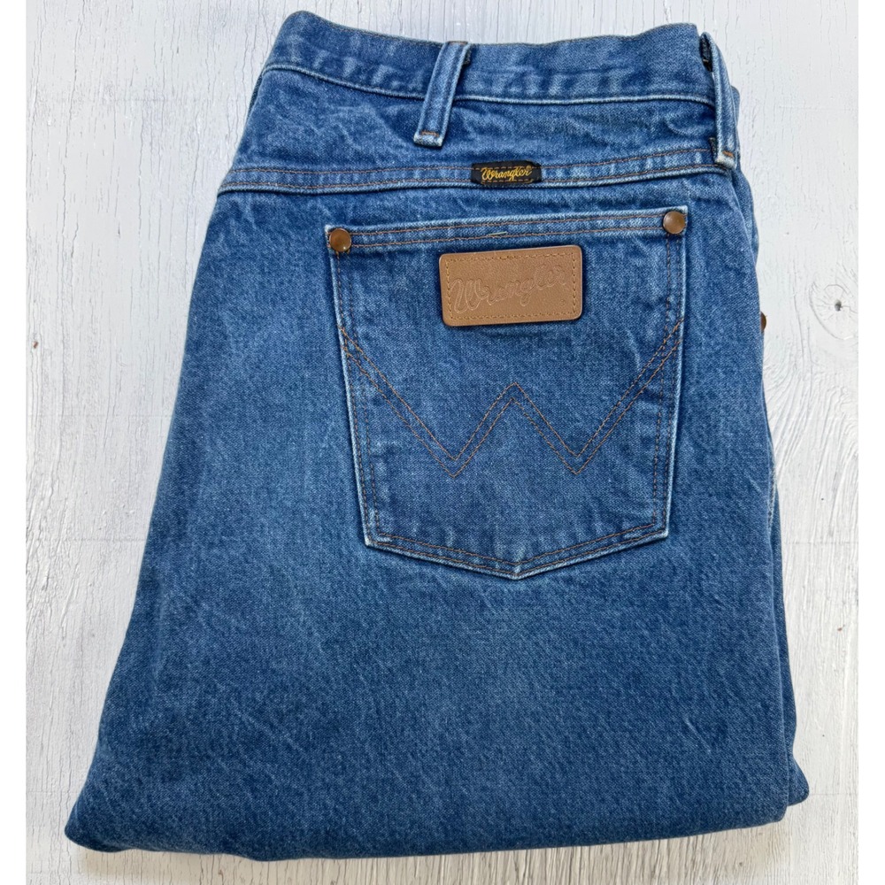 Wrangler Cowboy Cut Jeans Men 40x34 Blue 13MWZ Straight Leg Rigid Denim Cotton